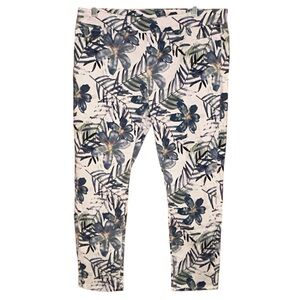 Soft Surroundings Floral Print Capri Pants Petite Large Tropical Stretch Pull-On